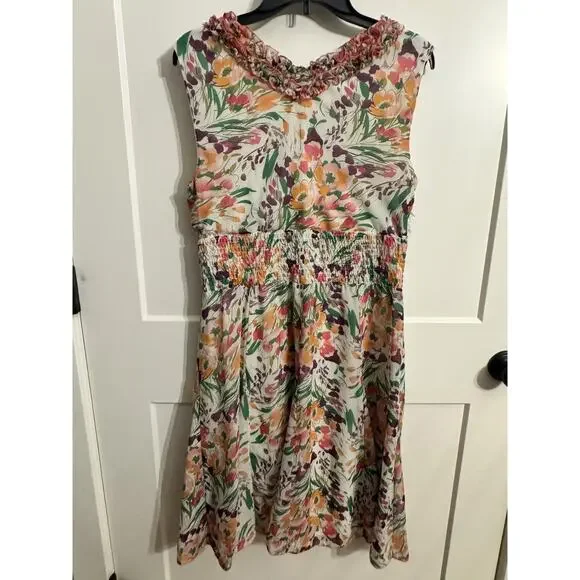 Rabbit Rabbit Rabbit Designs Dress 12 Floral Smocked Sundress Easter Wedding - Picture 3 of 9